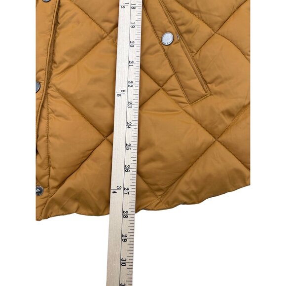 Womens HFX Quilted Jacket W/ Sherpa Collar Medium M Mustard Yellow Polyester - Picture 4 of 7